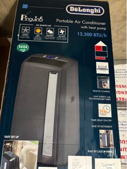 delonghi portable air conditioner with heat pump 12500 btu