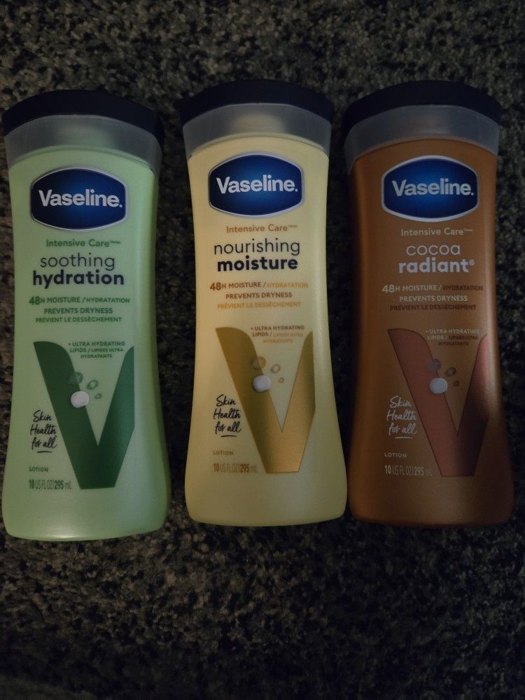 3 Bottles Of Vaseline Intensive Lotion