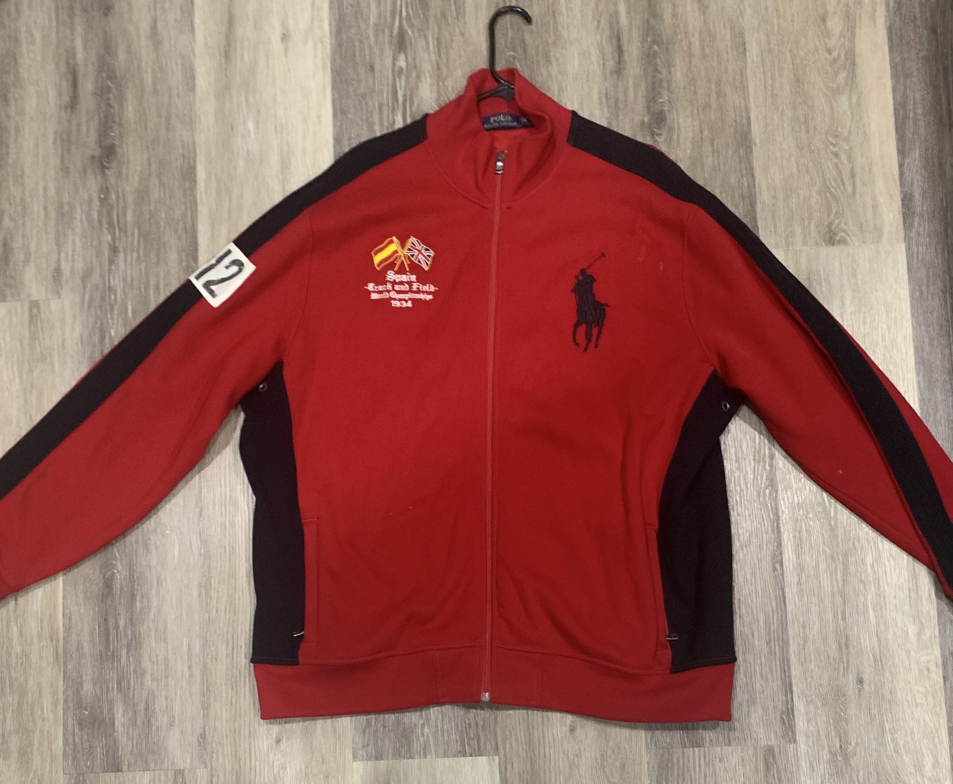 Polo Ralph Lauren Track Jacket Jersey Men's XXL Spain Red
