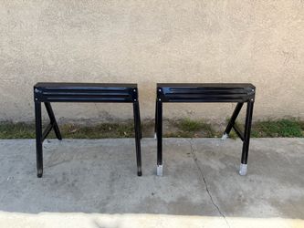 HUSKY 28.4 in. Steel Folding Sawhorse (Set of 2)
