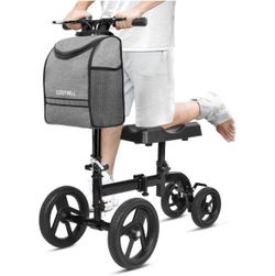 Knee Scooter Walker All Terrain Foldable DualBrake Adjustable Steerable COSYWILL
