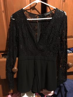 Angl black lace romper