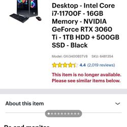 Gaming pc and Monitor