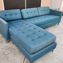 Cb2 Ditto II Peacock Sectional Teal