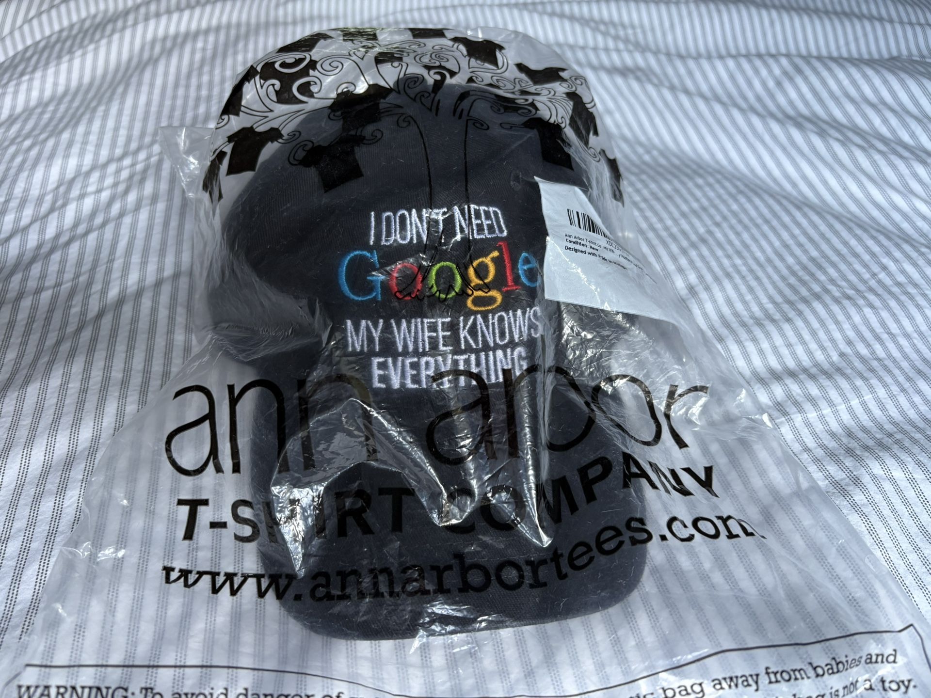 Google Hat Cap Strap Back I Don’t Need Google My Wife Knows Everything Hat NEW