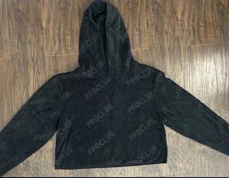 PROCLUB Black Cropped Pullover Hoodie