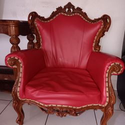 Red wooden leather seats (2).