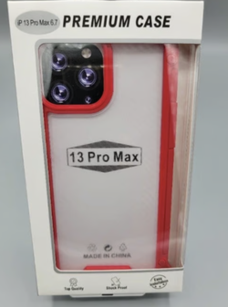 New Apple iPhone 13 Pro Max Red Clear Case