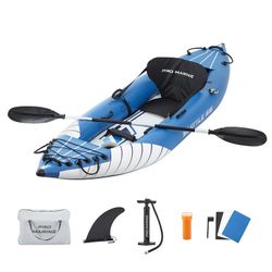 PROMARINE Inflatable Kayak 1 Person, Deluxe Oar Included, High-Output Pump Blow up Kayak Boat, with Adjustable Seat with Backrest, Lightweight and Por
