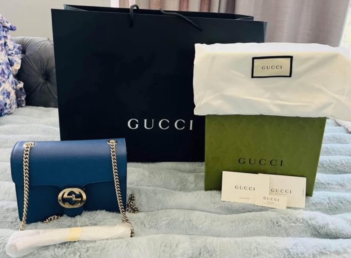Brand NEW Blue Gucci Shoulder Bag For Sale $780