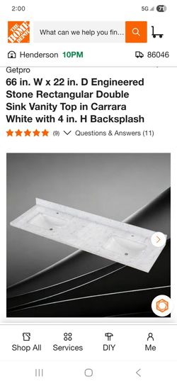 Vanity top 66x22
