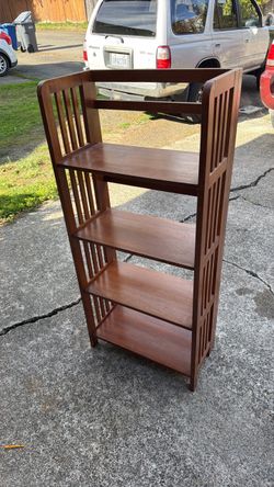 4-Tier Wood Folding Bookshelf