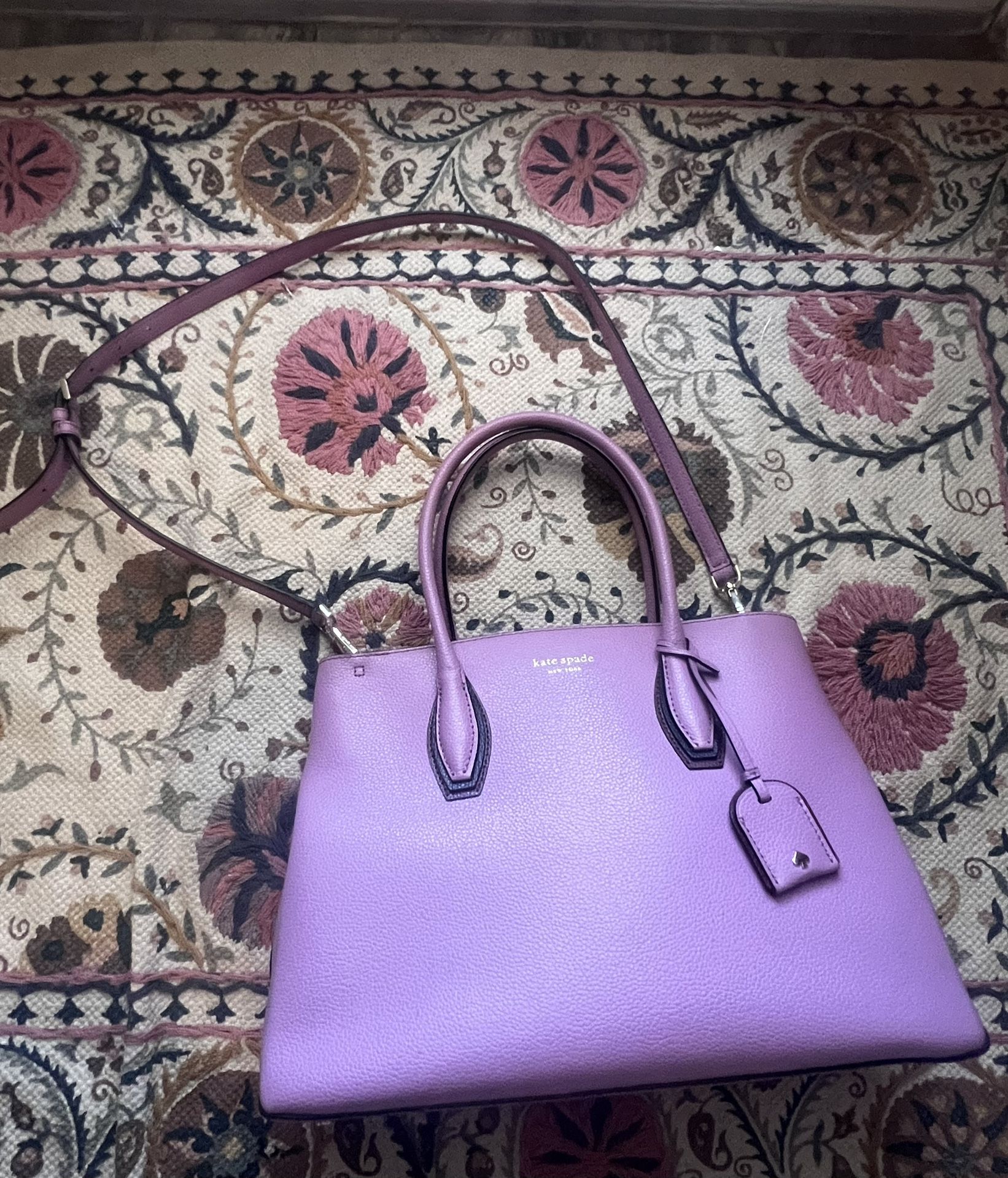 purple kate spade purse with strap 