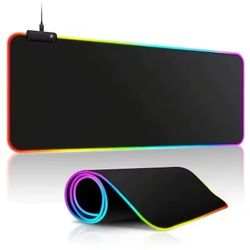 LED Lights Desk Mat Black 900x400x4MM RGB