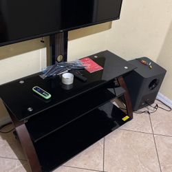 55 in 4k roku tv with stand and speakers