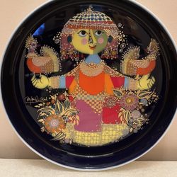 ROSENTHAL Germany studio line. "1001 night". Enchanting porcelain bowl with a high rim. Design Bjoern Wiinblad. Ø approx. 9 1/2” . Vintage. New