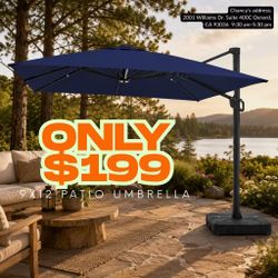 9x12 NAVY BLUE Patio Umbrella for backyard garden beach 30MPH Wind-Resistant  Stable Structure Exceeding Industry Standards single top