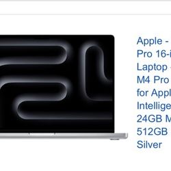 Sealed Apple - MacBook Pro 16-inch Laptop - Apple M4 Pro chip Built for Apple Intelligence - 24GB Memory 512GB