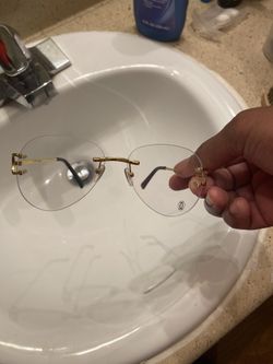 Cartier Sunglasses Gold Clear 