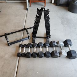 Dumbell Assortment with Rack and Pull up -Bar