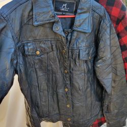 Awesome Leather Coat Size M Mens 