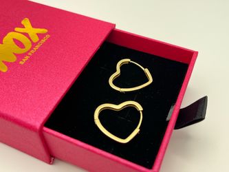 Gold Heart Hoops