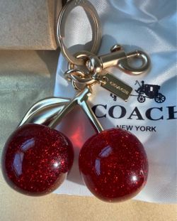 Coach cherry keychain new