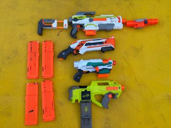 NERF RAYVEN CS-18 + MODULUS BLASTER LOT – 4 BLASTERS + MAGAZINES – $125 OBO  Large Nerf collection with some great older/discontinued models. All blas