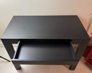 Black Accent Table with Storage Drawer