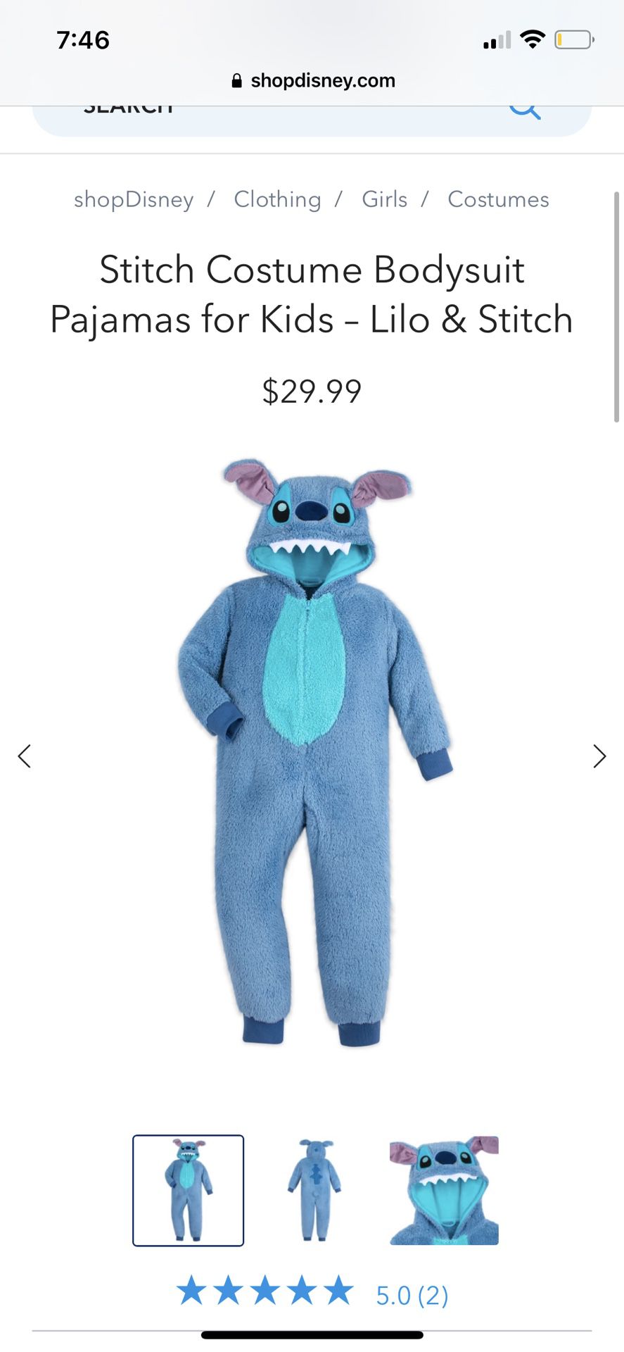 Stitch Costume Bodysuit Pajamas for Kids 