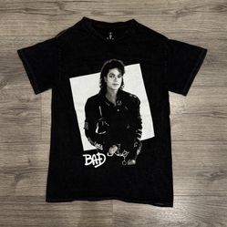 Ripple Junction Michael Jackson Bad Band Black Distressed Wash Tee Shirt Men’s Size Small