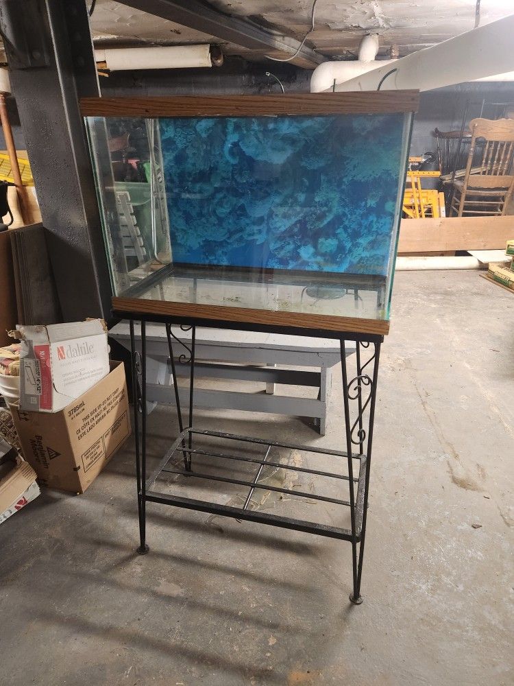 10 Gallon Fish Tank ,filter, Air Pump, Timer & Stand