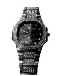 Montres Carlo Silver Steel Iced Out Watches New 