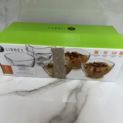 Libbey 6 Piece Glass Bowls Serving  Glassware