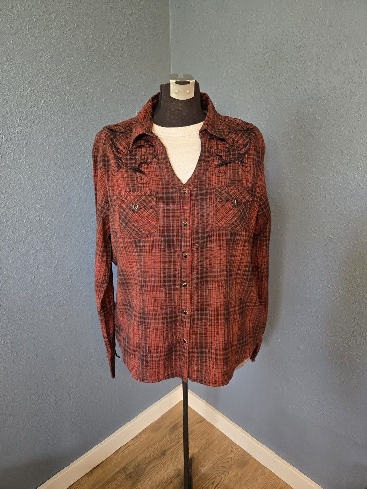 Red Wemons Western Shirt