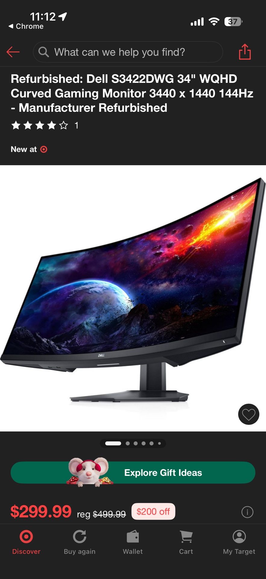 Dell Gaming Monitor 165hz 1440p Curved.