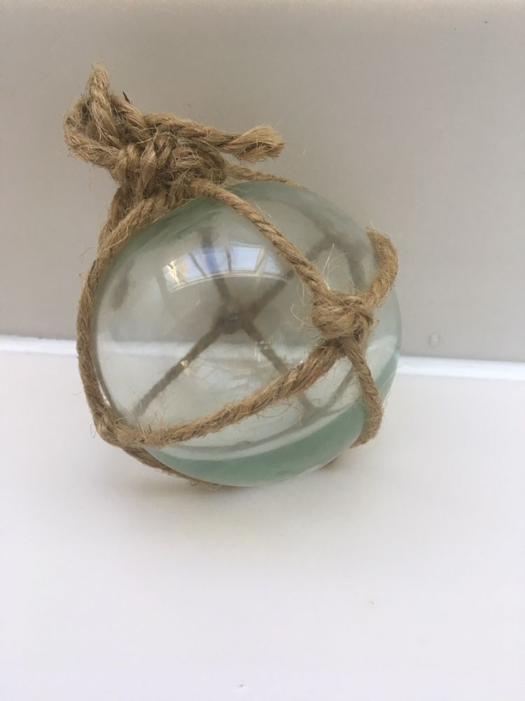 Glass Float / Buoy with Rope - Nautical - Ocean - Glass Bubble - Fishing Float
