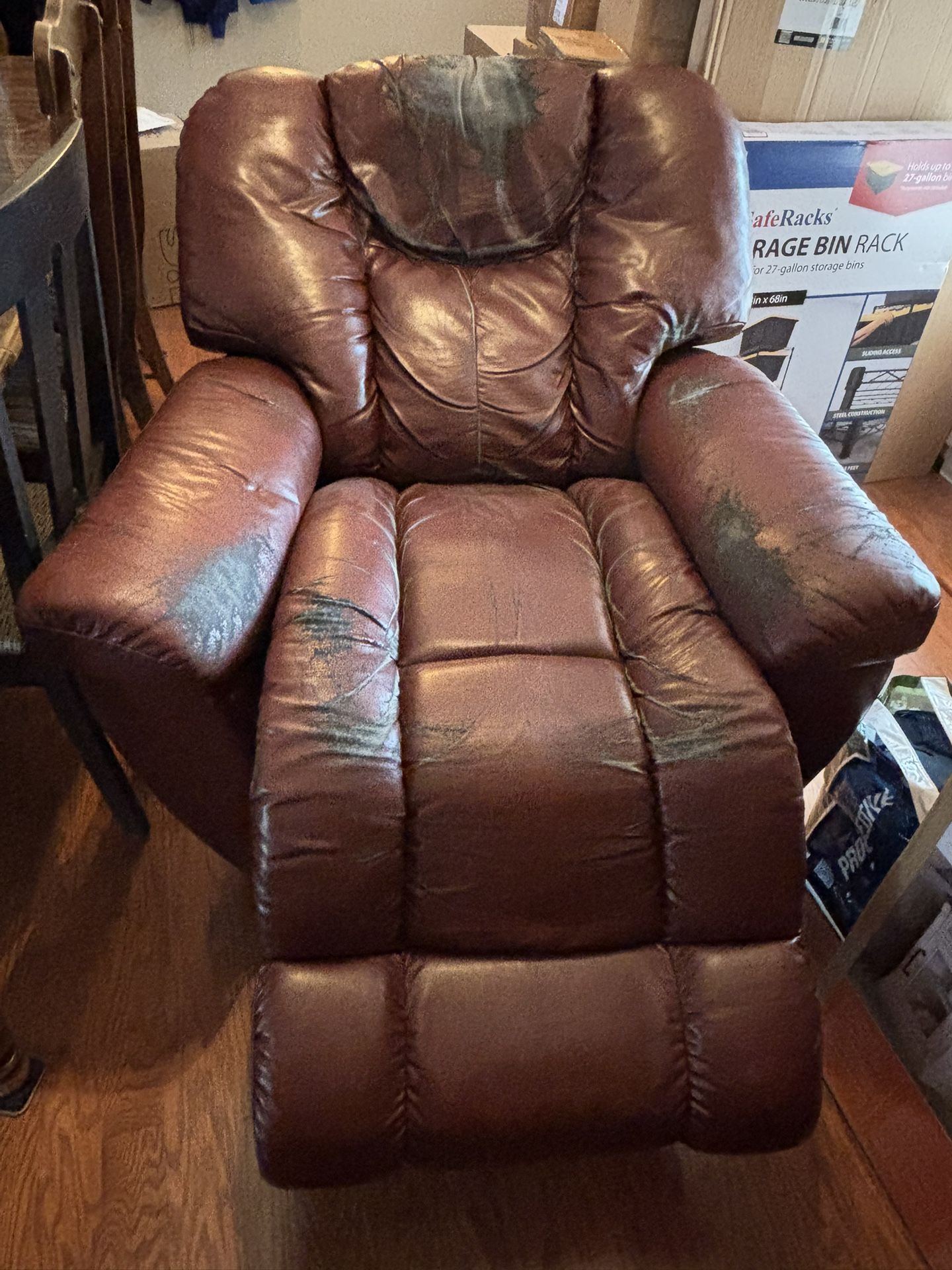FREE La-Z-Boy Recliner/rocker Recycled Leather Saddle Brown