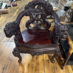 Chinese Dragon Bench And Chairs
