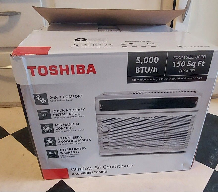 Toshiba Window Air Conditioner Brand New.