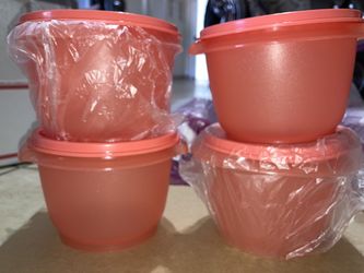 Set 4- tupperware servalier bowls orange