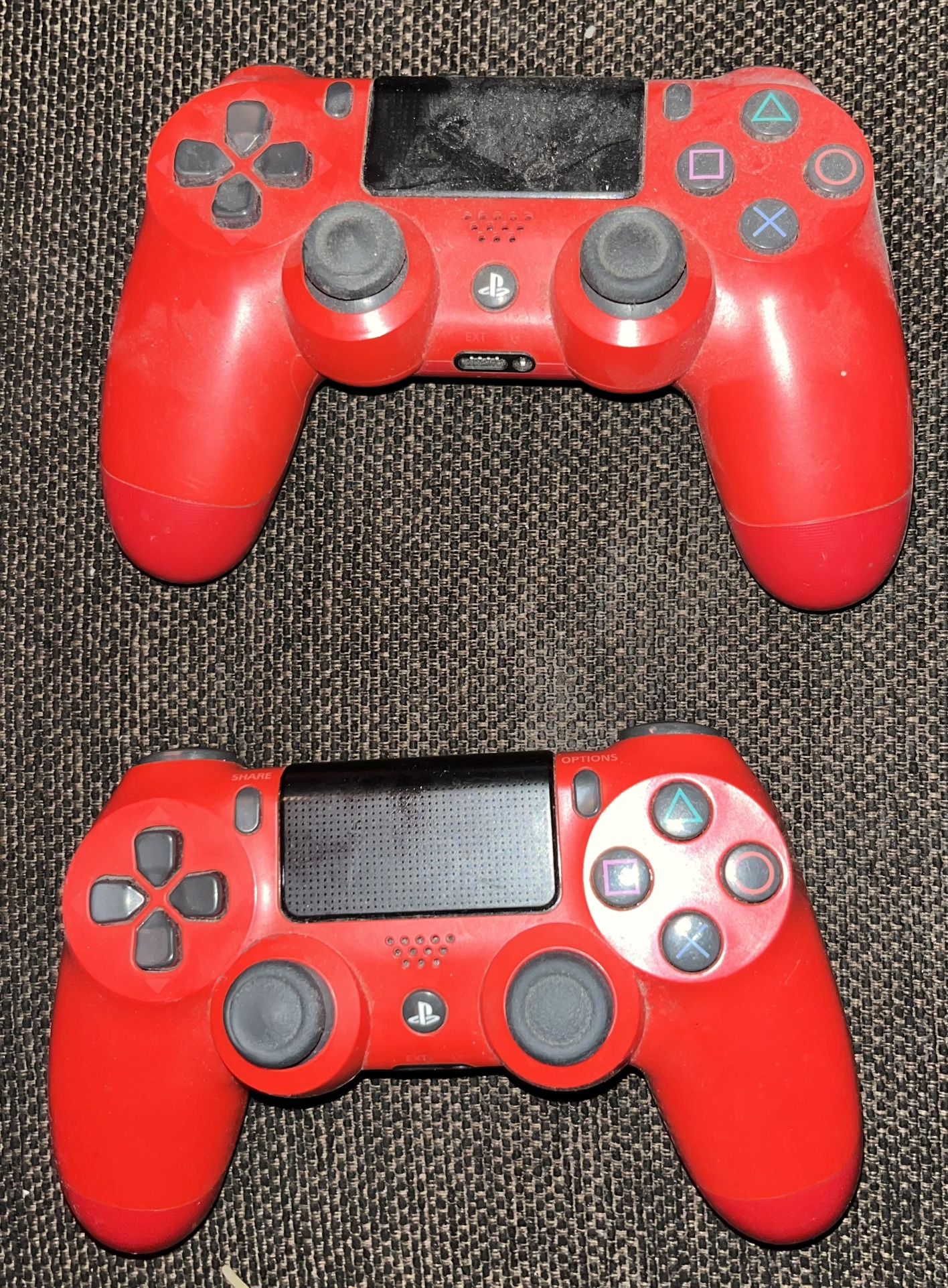 2 Red PS4 Controllers