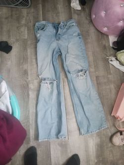 Teen girl ripped jeans