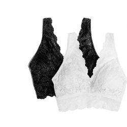 Lace Bralettes White And Black 