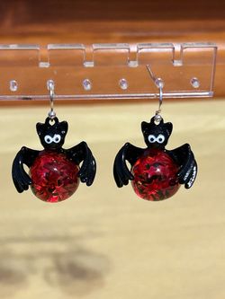 Halloween Bat Dangle Earrings