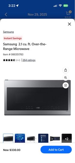 New Samsung over the Range Microwave excellent