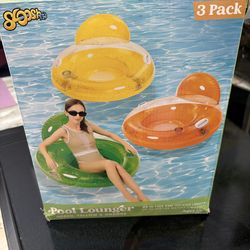 SLOOSH 3 pk pool floats W glitter inside