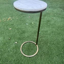 Marble & Brass Accent / Side Table