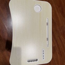 Portable Bed Desk, Foldable Laptop Desk with 4 USB Charge Port/Cup Holder/Tablet Slot/Storage Drawer, Folding Lap Table for Working, Writing, Drawing