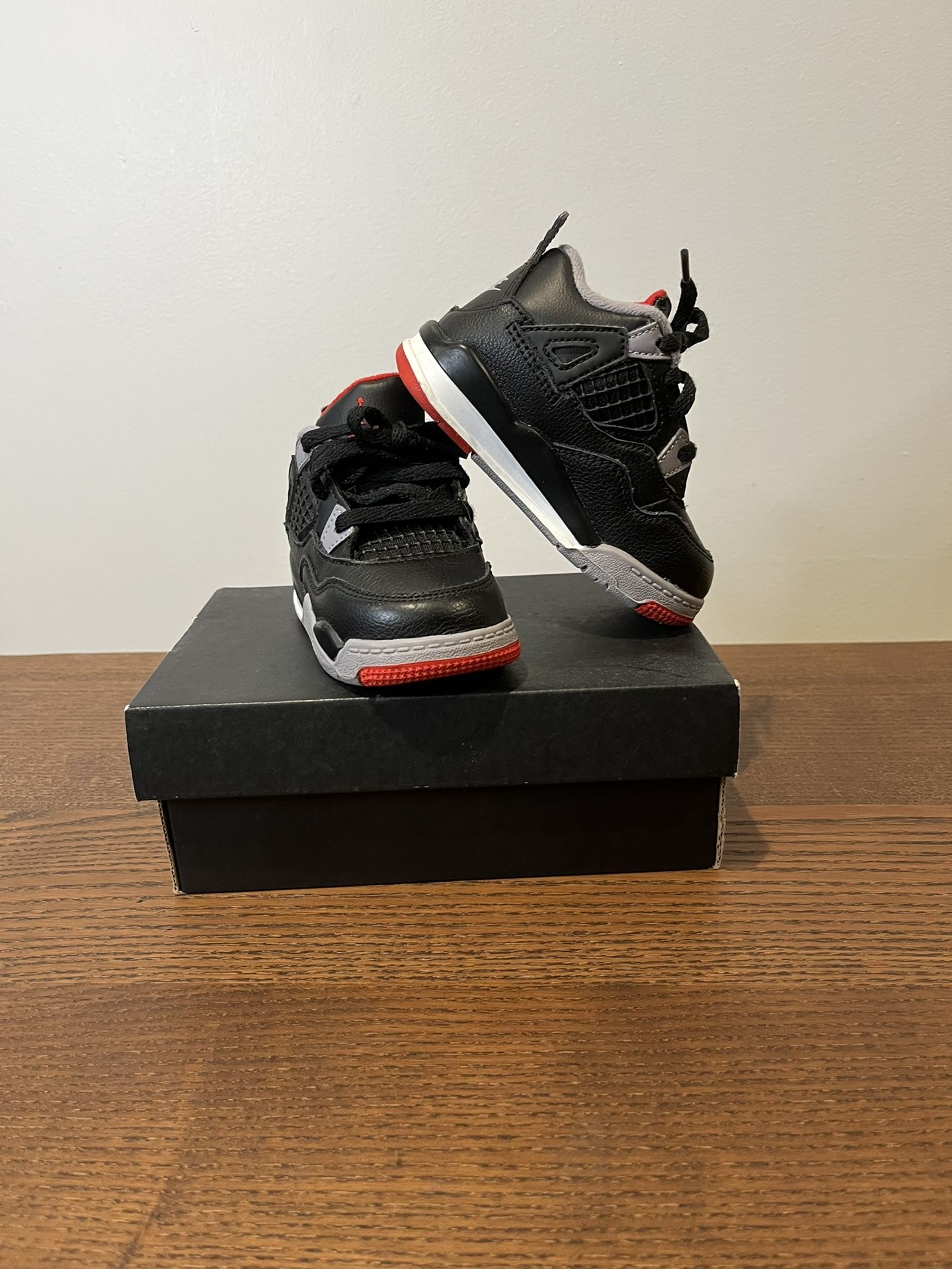 Toddler Jordan 4 Retro TD Black/Red Size 6C